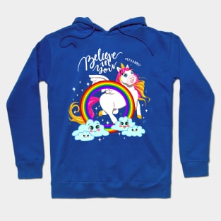 Winged Unicorn Playing Peekaboo Hoodie